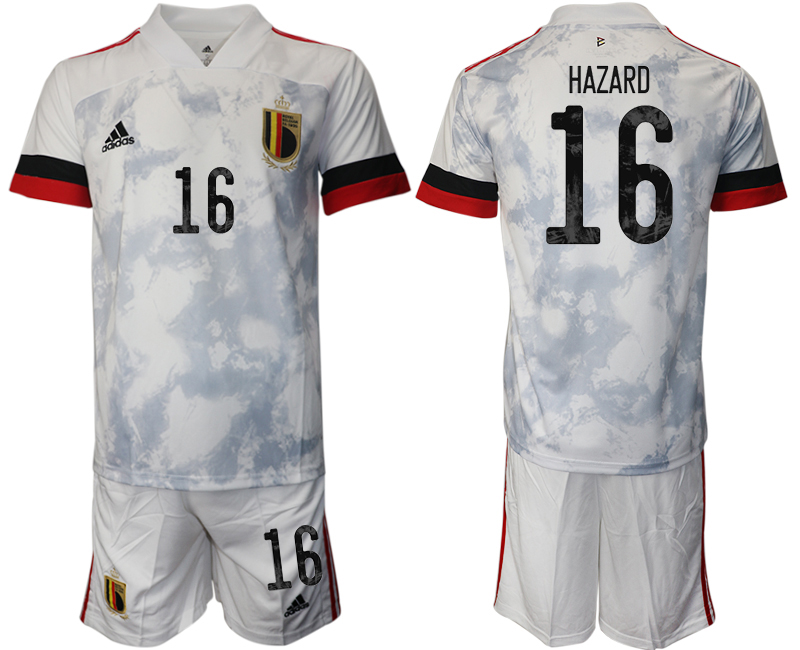 Men 2021 European Cup Belgium away white #16 Soccer Jersey->belgium jersey->Soccer Country Jersey